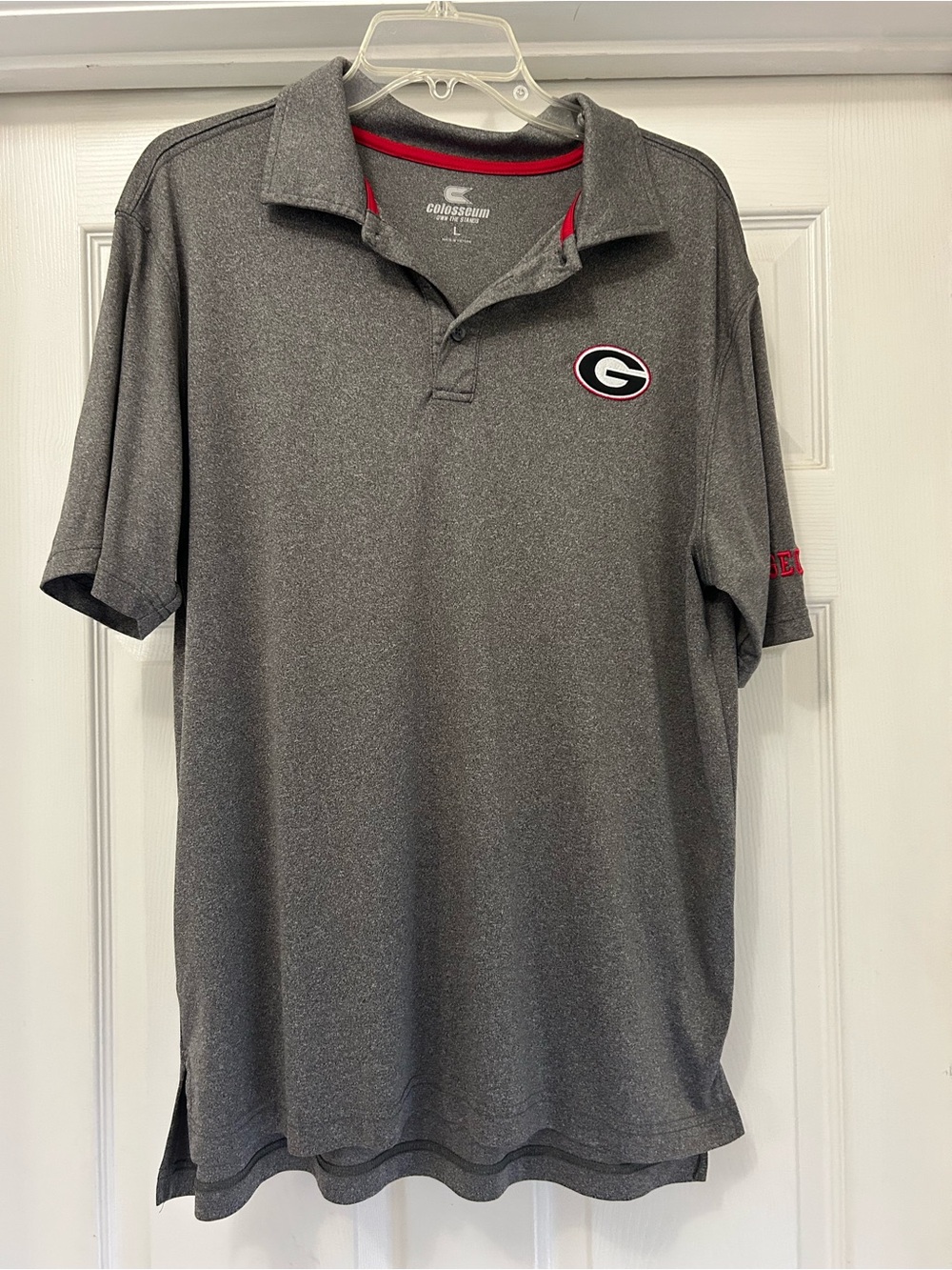 Colosseum Gray Georgia Bulldogs Polo with Red Trim